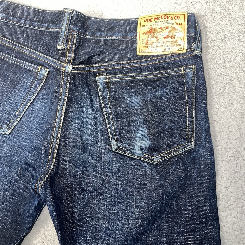 Real Joe McCoy 906 Selvedge Denim Jeans 31 x 36 (31 x 30) Indigo Made in Japan - Picture 4 of 16